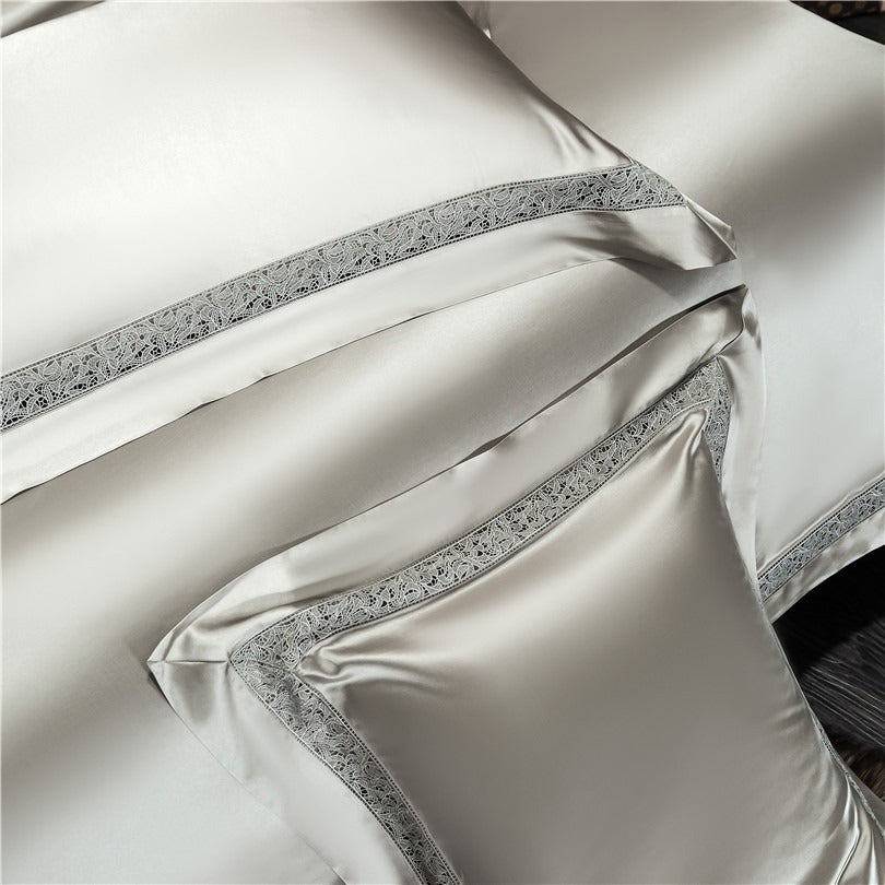 Bella Ash Modern Satin Egyptian Cotton Duvet Cover Set - RoseStraya.com
