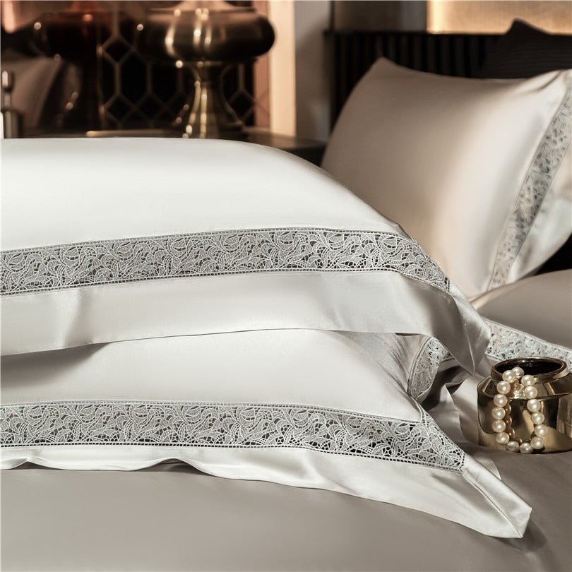 Bella Ash Modern Satin Egyptian Cotton Duvet Cover Set - RoseStraya.com