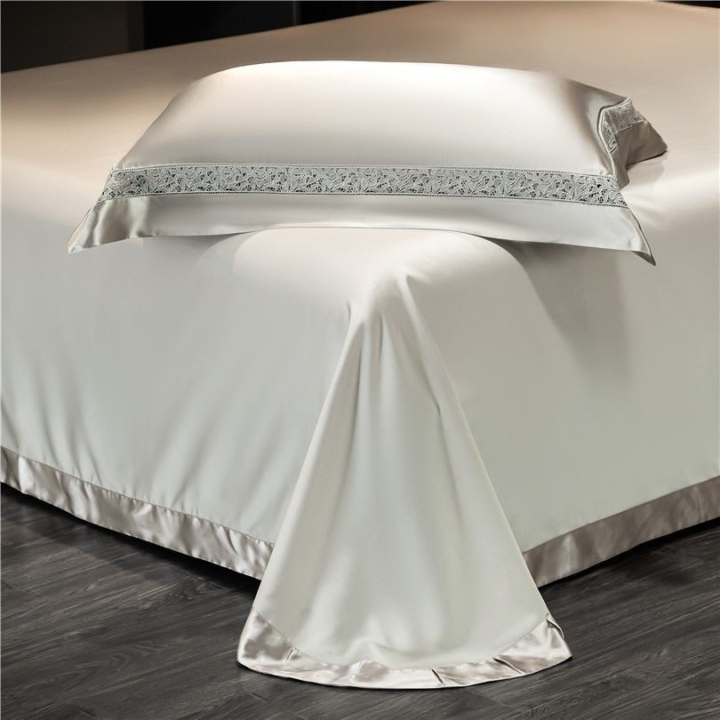 Bella Ash Modern Satin Egyptian Cotton Duvet Cover Set - RoseStraya.com