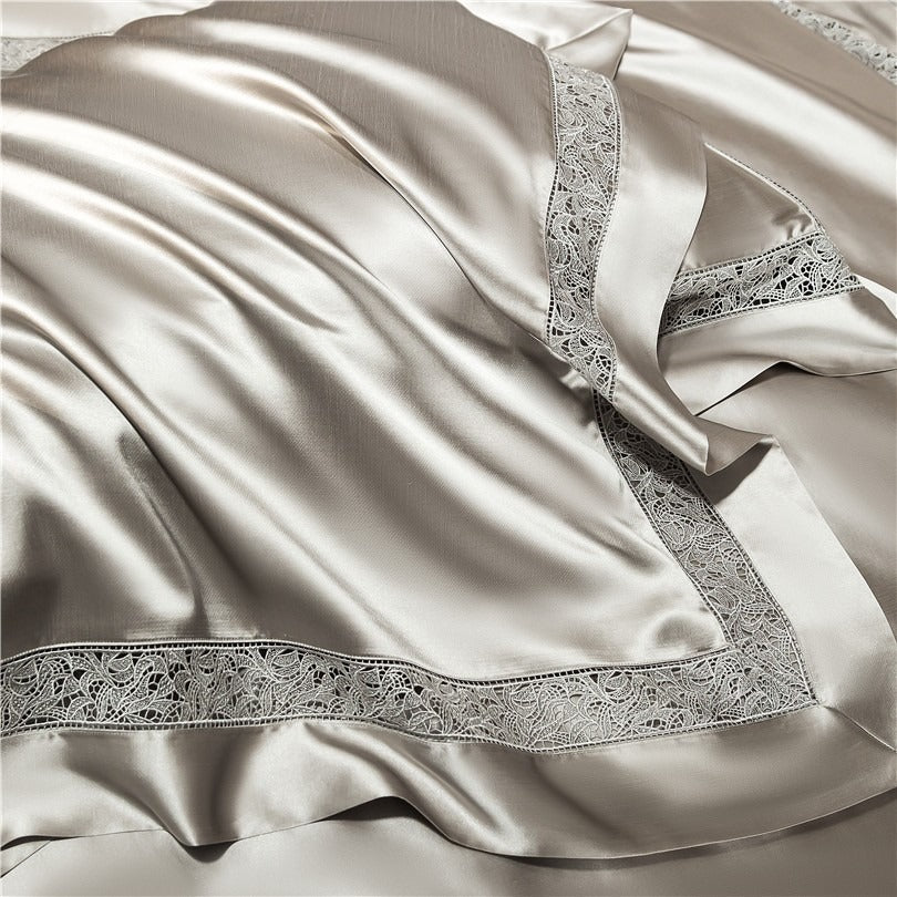 Bella Ash Modern Satin Egyptian Cotton Duvet Cover Set - RoseStraya.com