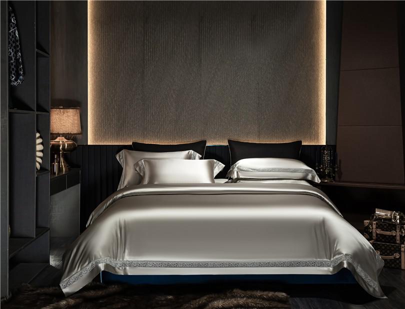 Bella Ash Modern Satin Egyptian Cotton Duvet Cover Set - RoseStraya.com