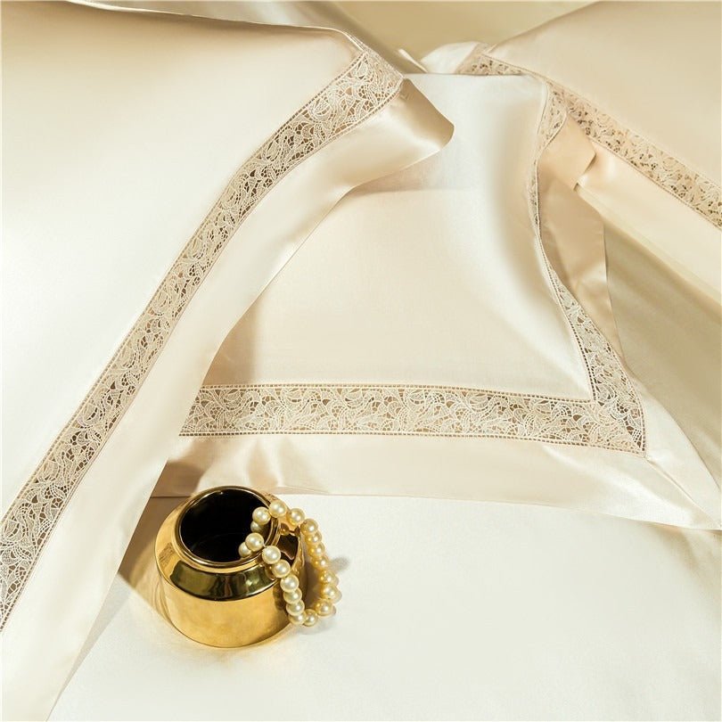 Bella Gold Modern Satin Egyptian Cotton Duvet Cover Set - RoseStraya.com
