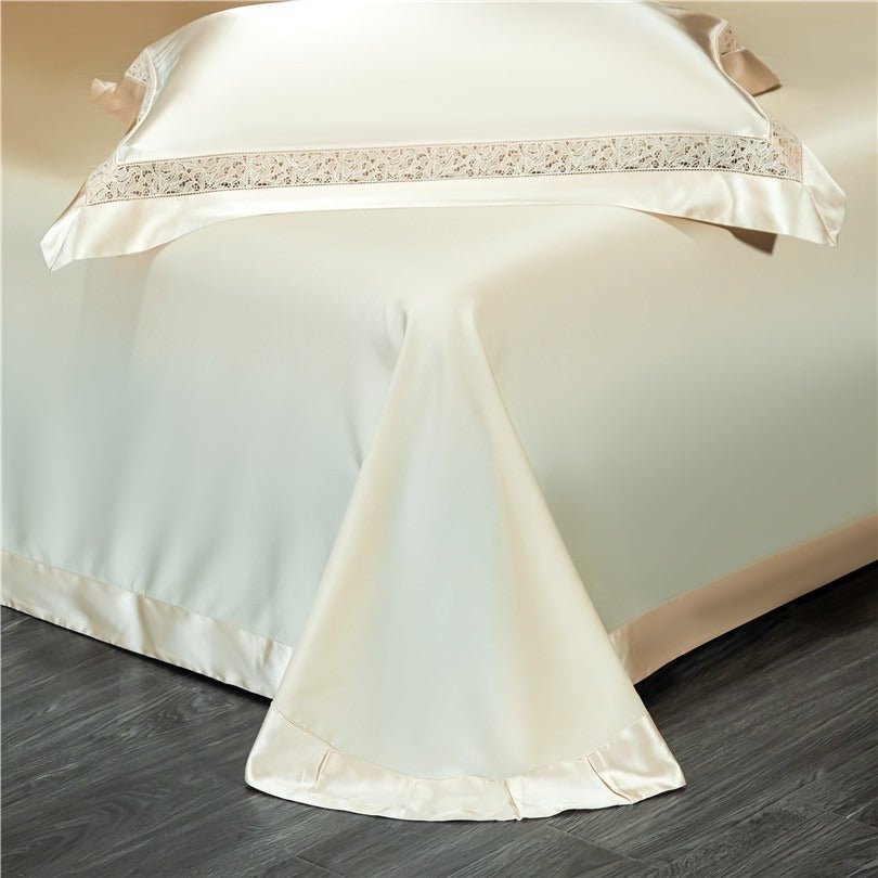 Bella Gold Modern Satin Egyptian Cotton Duvet Cover Set - RoseStraya.com