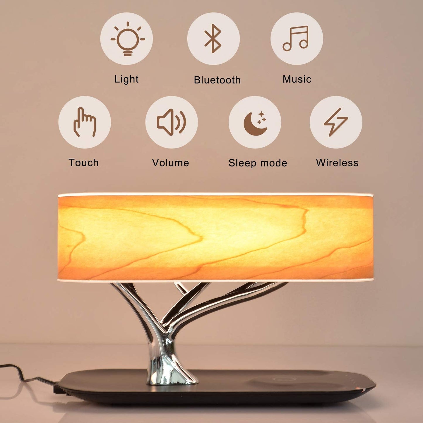 Bonsai Lamp Tree of Life Smart LED Table Lamps iPhone Wireless Charger Speaker - RoseStraya.com