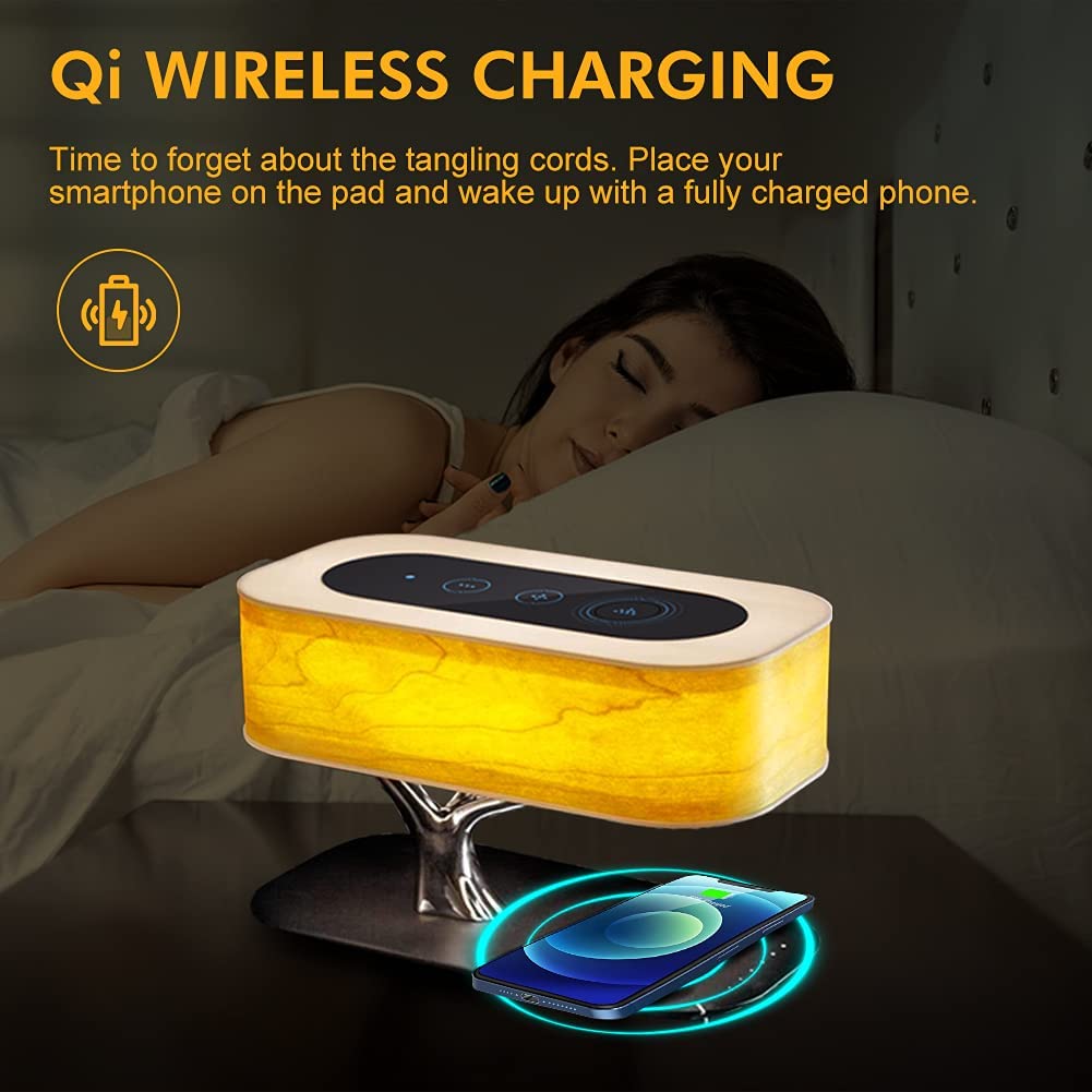 Bonsai Lamp Tree of Life Smart LED Table Lamps iPhone Wireless Charger Speaker - RoseStraya.com