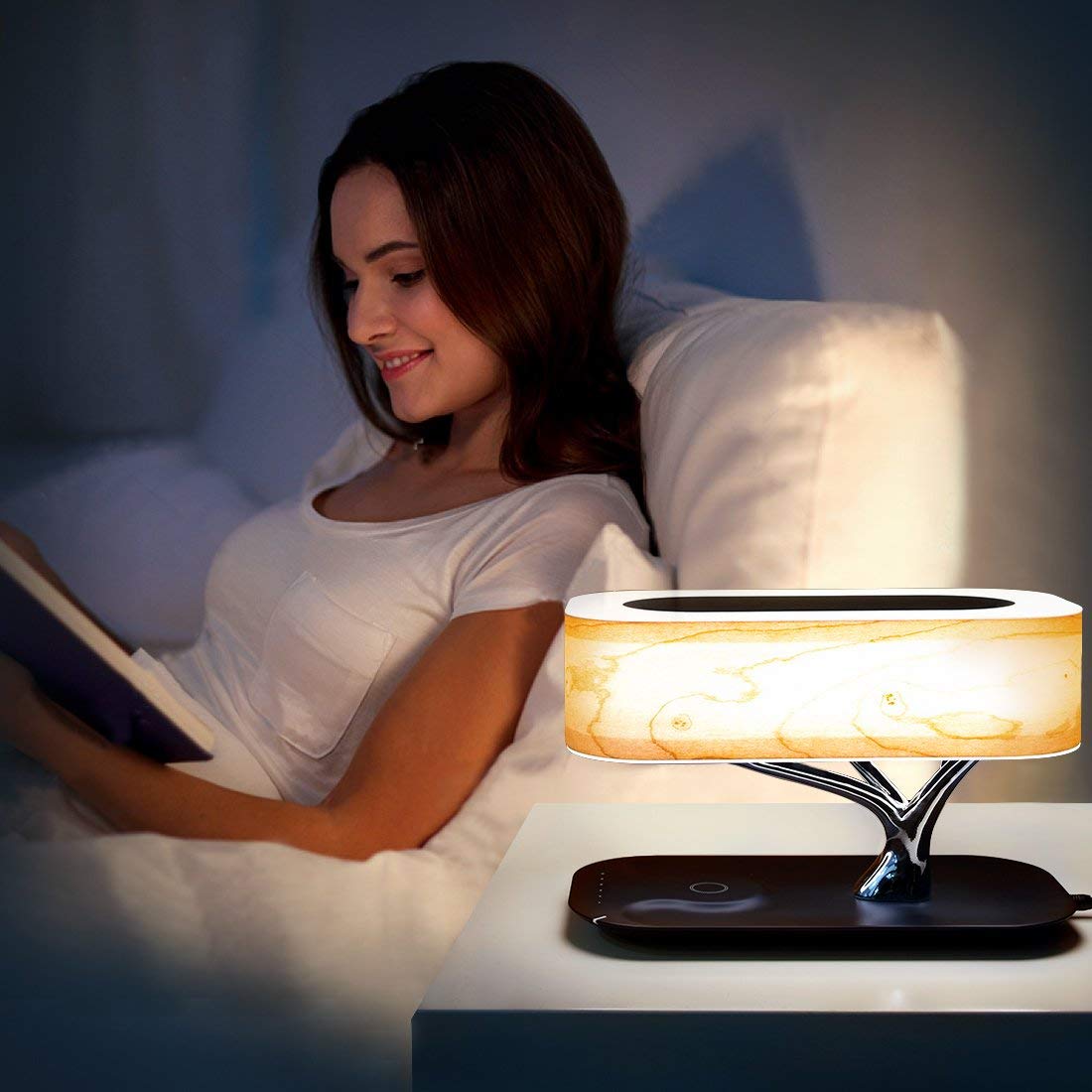 Bonsai Lamp Tree of Life Smart LED Table Lamps iPhone Wireless Charger Speaker - RoseStraya.com