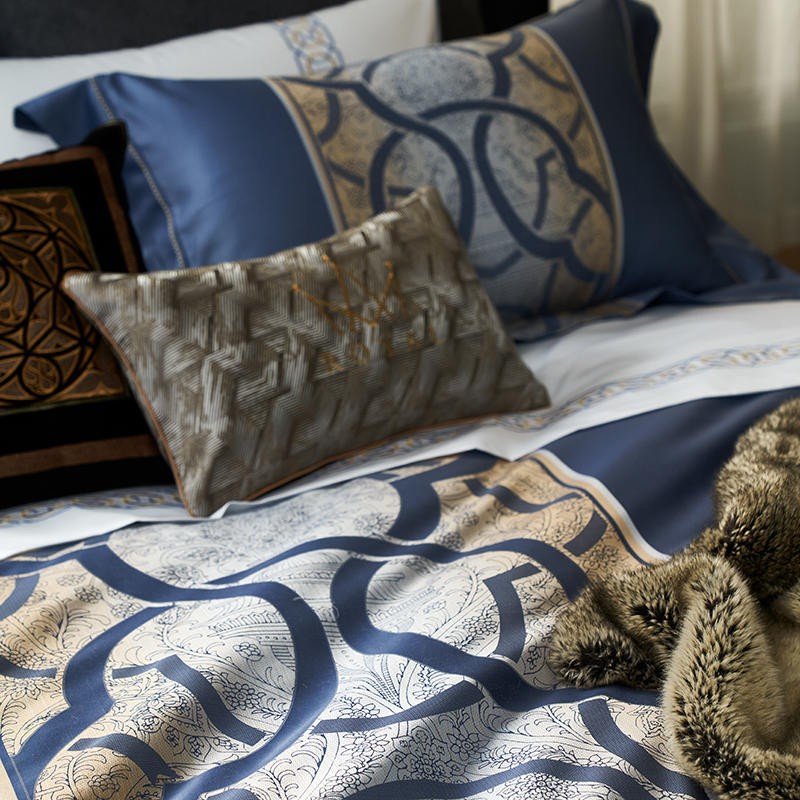 Caeso Space Blue Egyptian Cotton Duvet Cover Set - RoseStraya.com