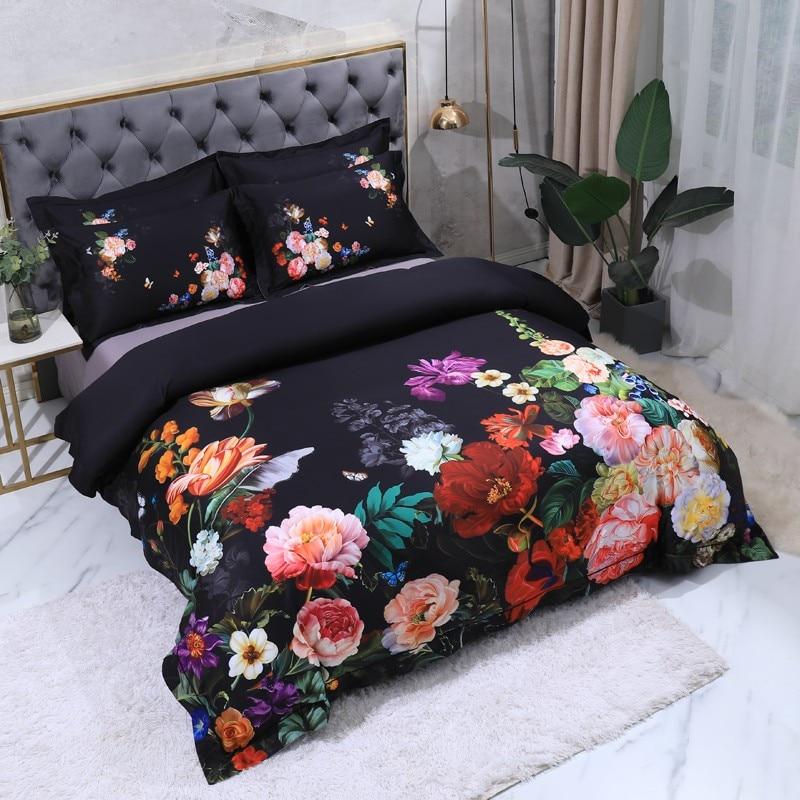 Callista Black Egyptian Cotton Duvet Cover Set - RoseStraya.com