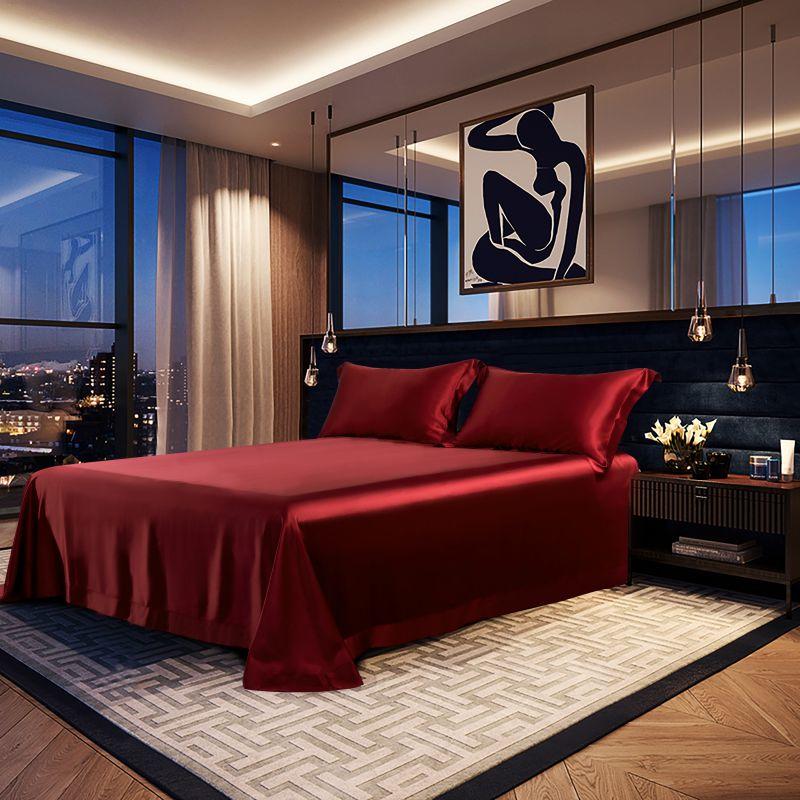Crimson Luxury Pure 22 Momme Mulberry Silk Duvet Cover Set - RoseStraya.com