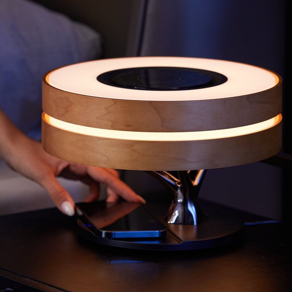 Dawn of Forest Smart LED Table Lamp TWS Wireless Speaker Qi Charger Clock Modern - RoseStraya.com