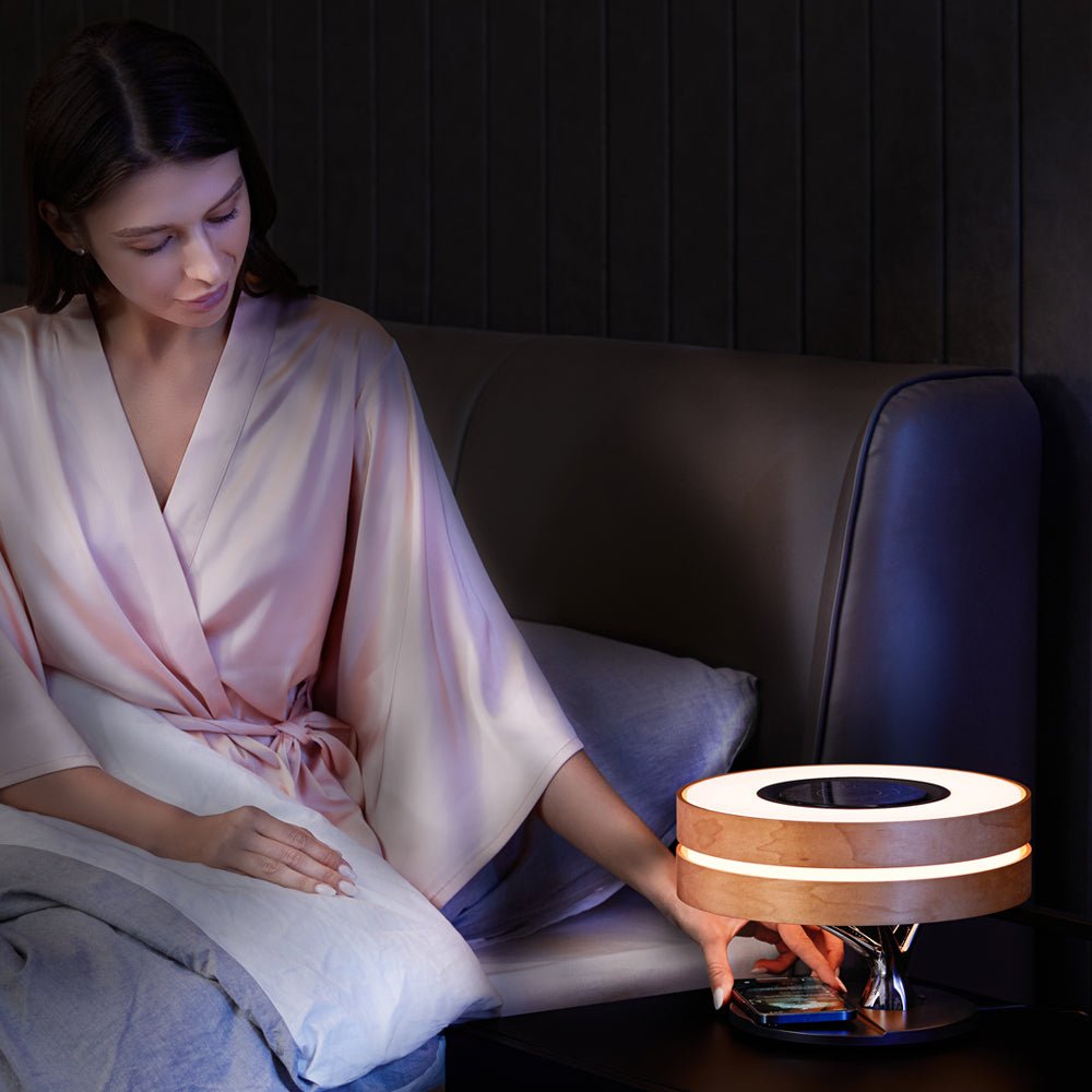 Dawn of Forest Smart LED Table Lamp TWS Wireless Speaker Qi Charger Clock Modern - RoseStraya.com