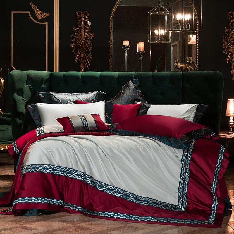 Dhana Embroidery Egyptian Cotton Duvet Cover Set - RoseStraya.com