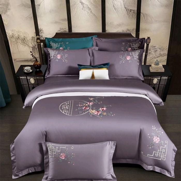 Dorothea Floral Embroidered Egyptian Cotton Duvet Cover Set - RoseStraya.com