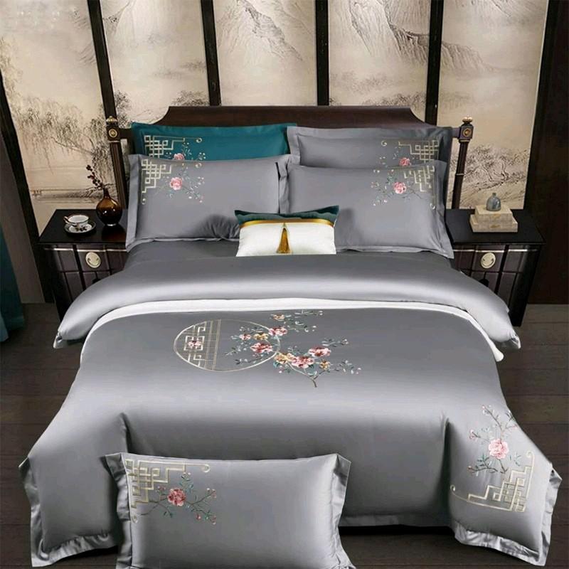 Dorothea Floral Embroidered Egyptian Cotton Duvet Cover Set - RoseStraya.com