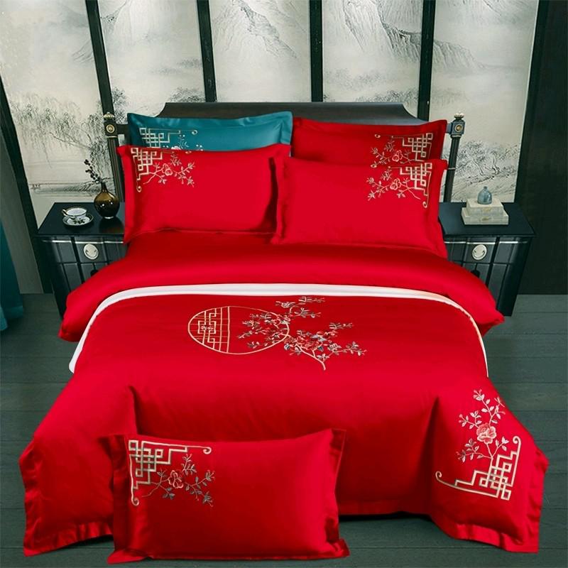 Dorothea Floral Embroidered Egyptian Cotton Duvet Cover Set - RoseStraya.com