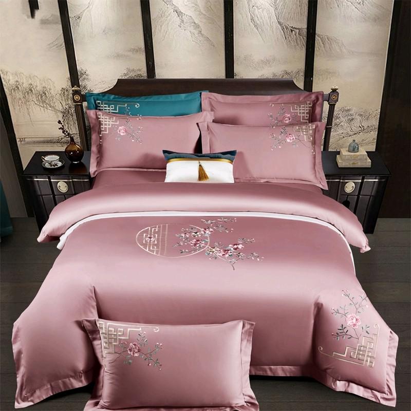Dorothea Floral Embroidered Egyptian Cotton Duvet Cover Set - RoseStraya.com