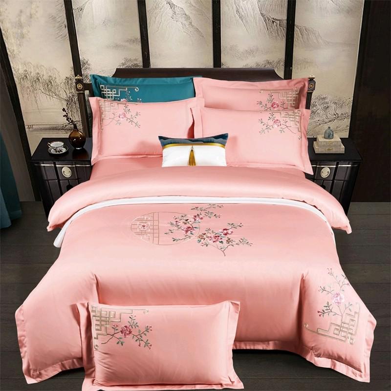 Dorothea Floral Embroidered Egyptian Cotton Duvet Cover Set - RoseStraya.com