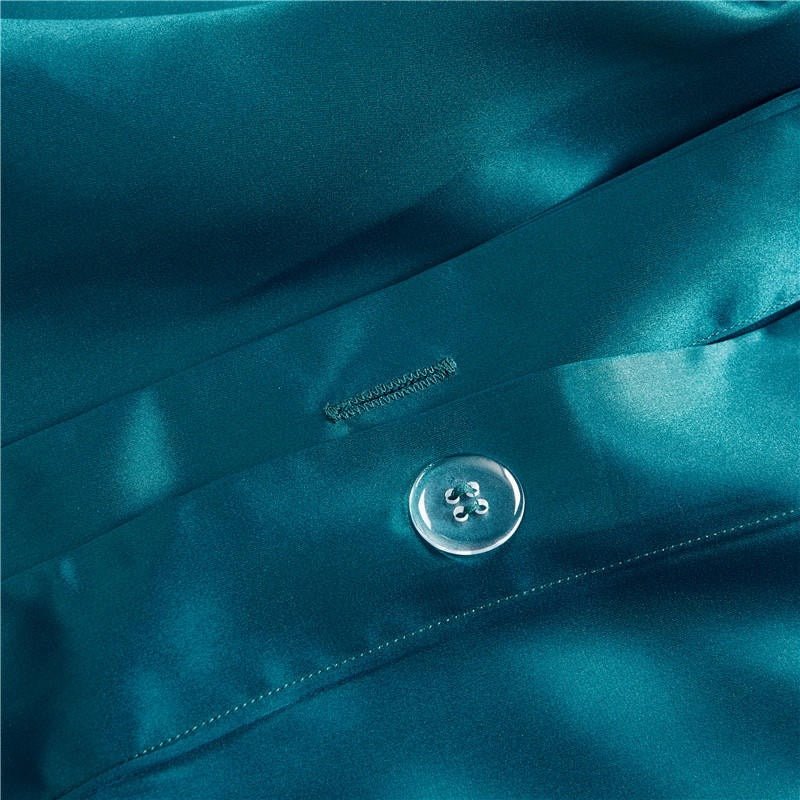 Eloisa Aqua Marine Luxury Pure Mulberry Silk Bedding Set - RoseStraya.com