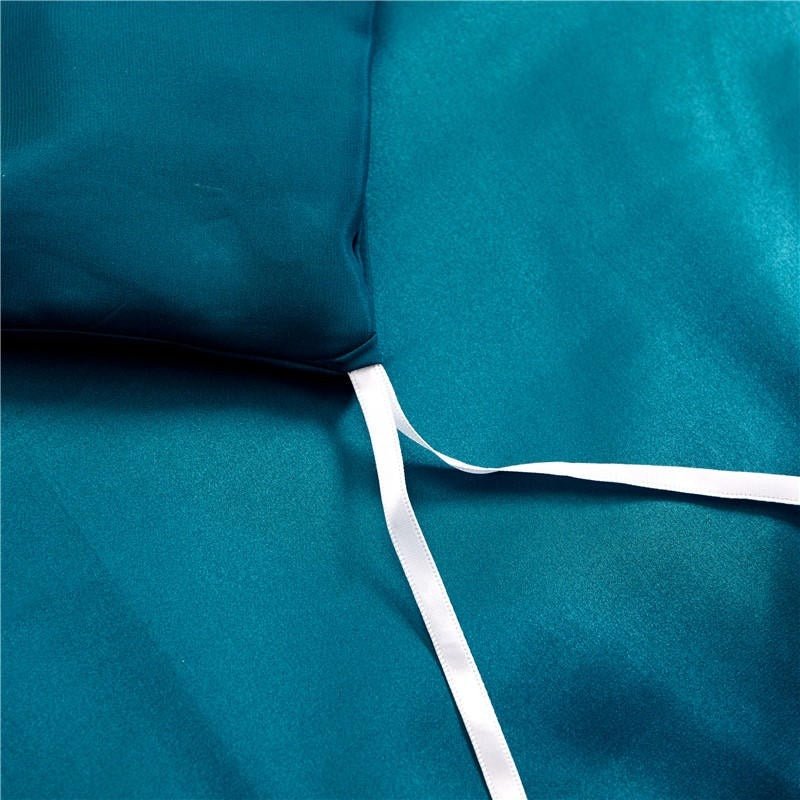 Eloisa Aqua Marine Luxury Pure Mulberry Silk Bedding Set - RoseStraya.com