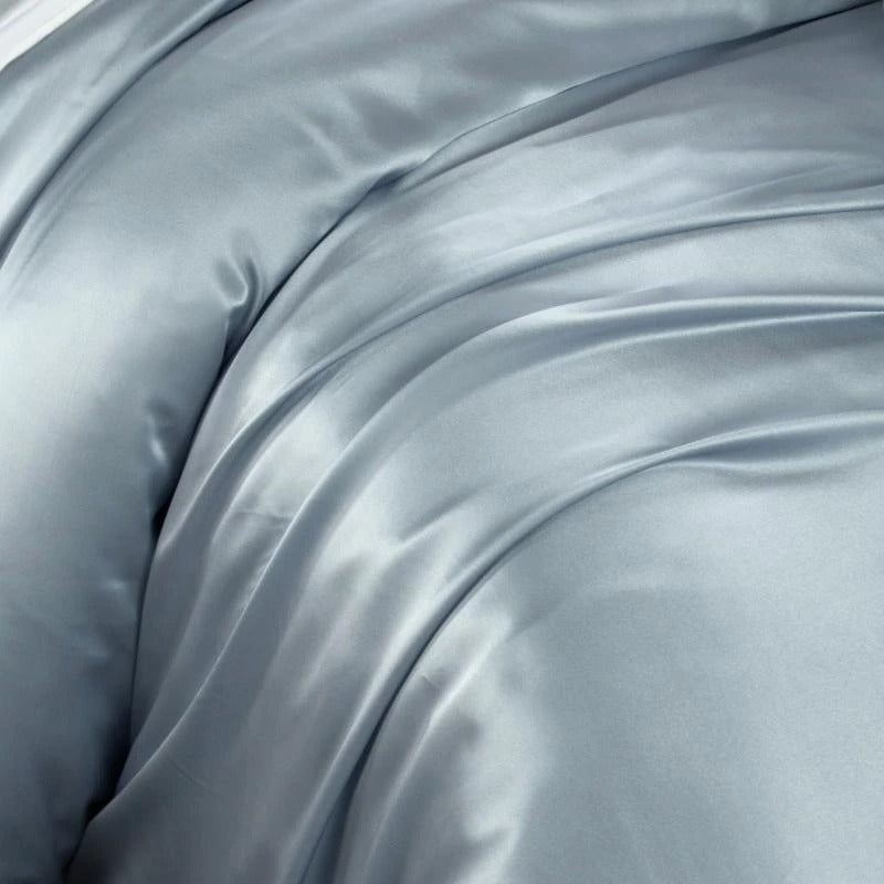 Eloisa Bali Blue Luxury Pure Mulberry Silk Bedding Set - RoseStraya.com