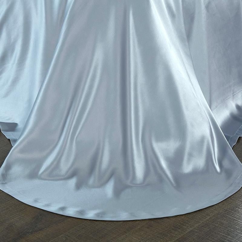 Eloisa Bali Blue Luxury Pure Mulberry Silk Bedding Set - RoseStraya.com