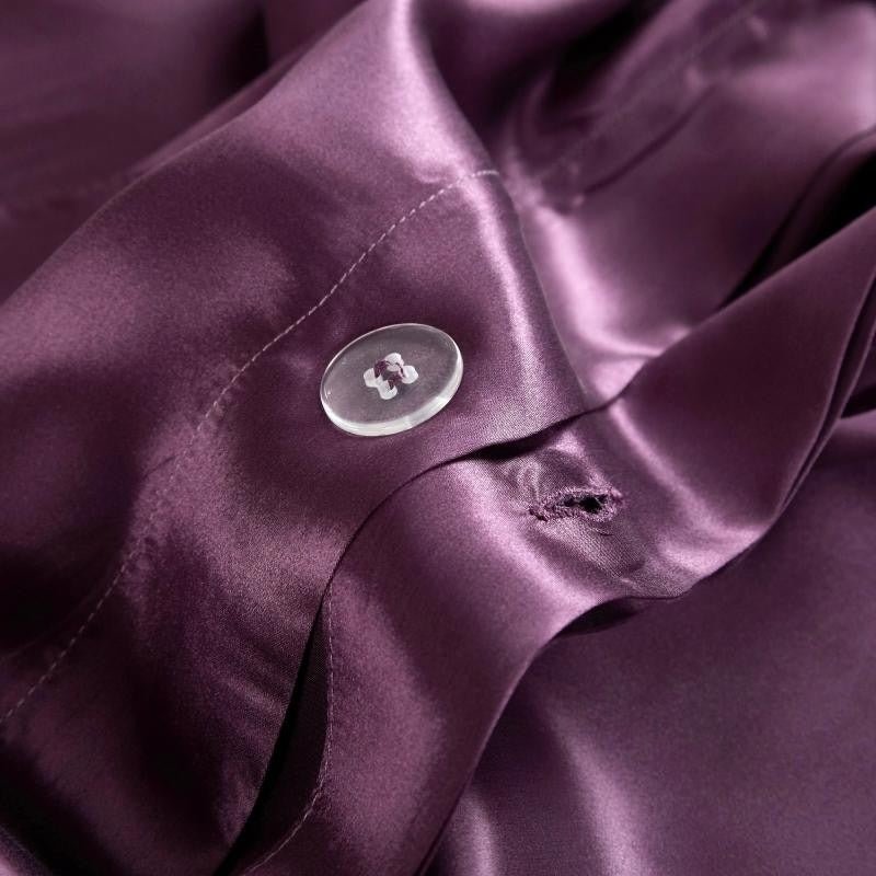 Eloisa Japanese Violet Luxury Pure Mulberry Silk Bedding Set - RoseStraya.com