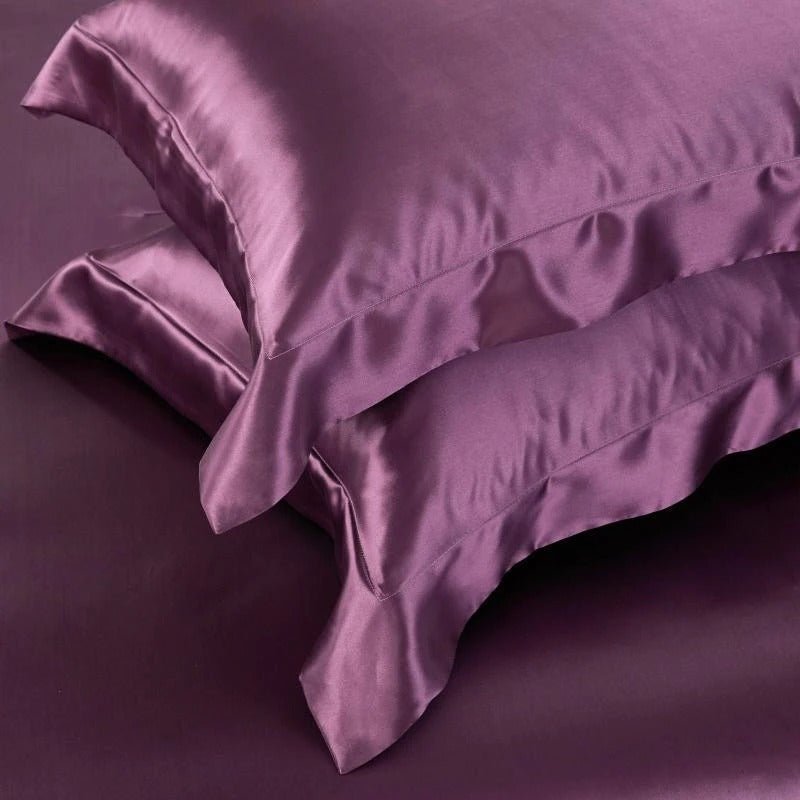 Eloisa Japanese Violet Luxury Pure Mulberry Silk Bedding Set - RoseStraya.com
