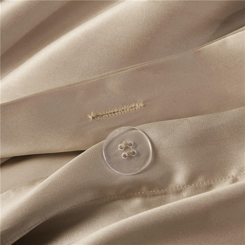 Eloisa Leather Beige Luxury Pure Mulberry Silk Bedding Set - RoseStraya.com