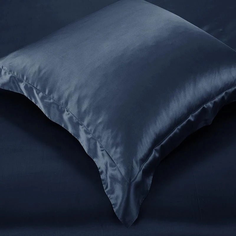 Eloisa Navy Blue Luxury Pure Mulberry Silk Bedding Set - RoseStraya.com