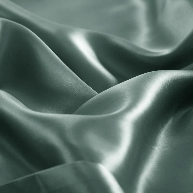 Eloisa Pistachio Green Luxury Pure Mulberry Silk Bedding Set - RoseStraya.com