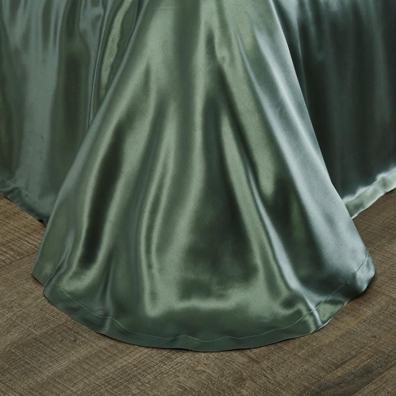 Eloisa Rifle Green Luxury Pure Mulberry Silk Bedding Set - RoseStraya.com