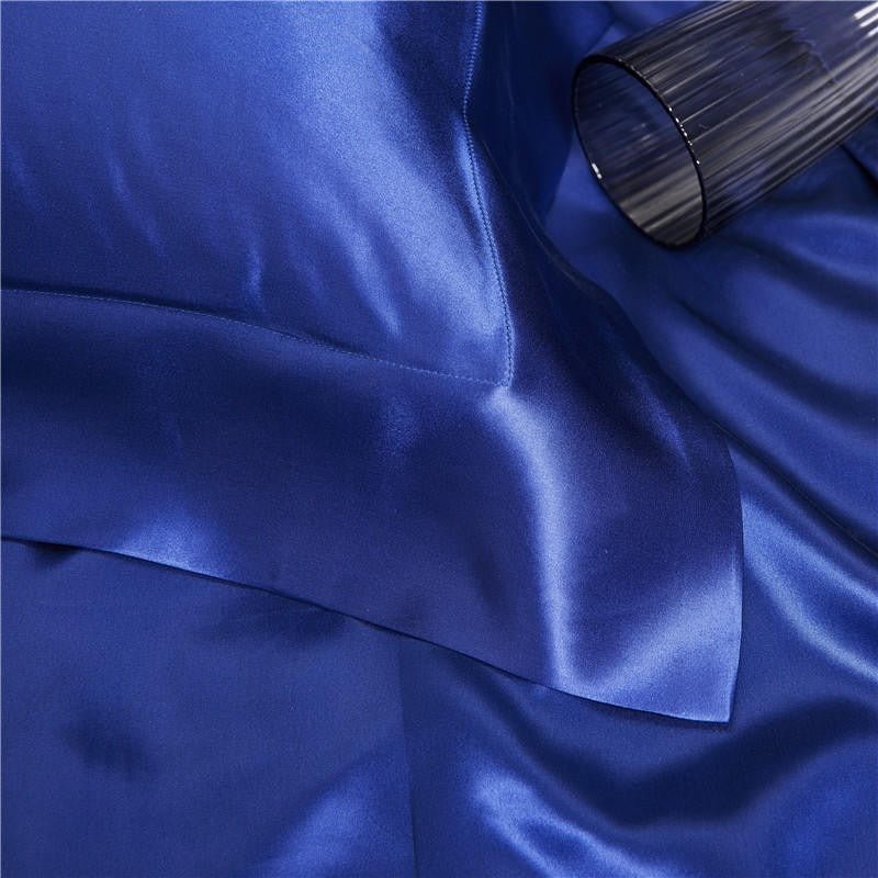 Eloisa Royal Azure Luxury Pure Mulberry Silk Bedding Set - RoseStraya.com