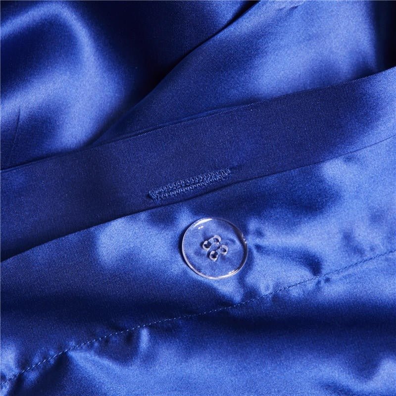 Eloisa Royal Azure Luxury Pure Mulberry Silk Bedding Set - RoseStraya.com