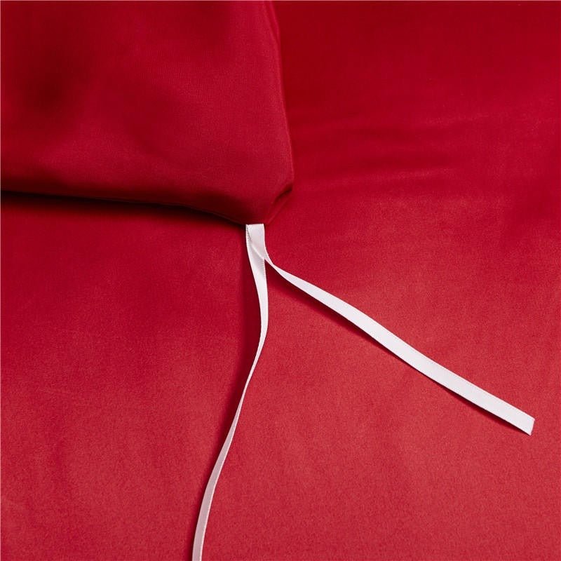 Eloisa Ruby Red Luxury Pure Mulberry Silk Bedding Set - RoseStraya.com
