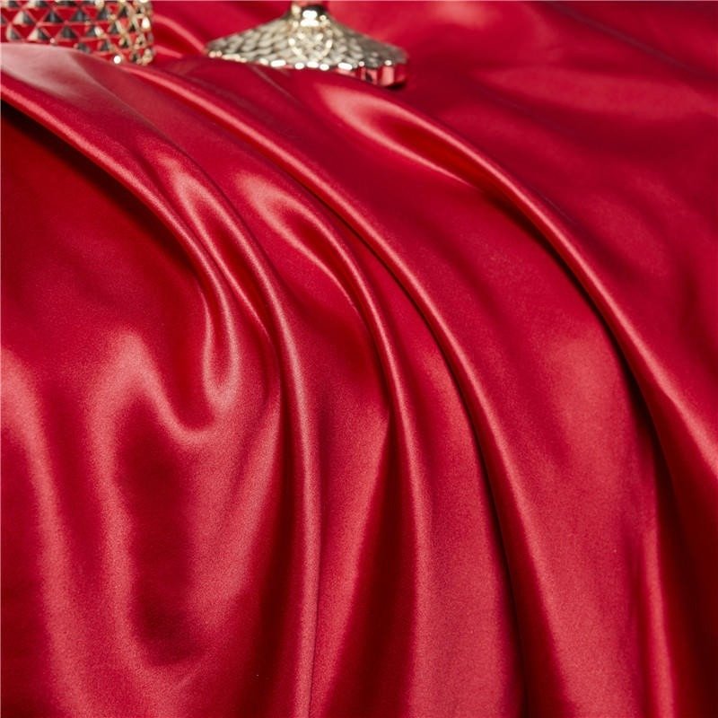 Eloisa Ruby Red Luxury Pure Mulberry Silk Bedding Set - RoseStraya.com