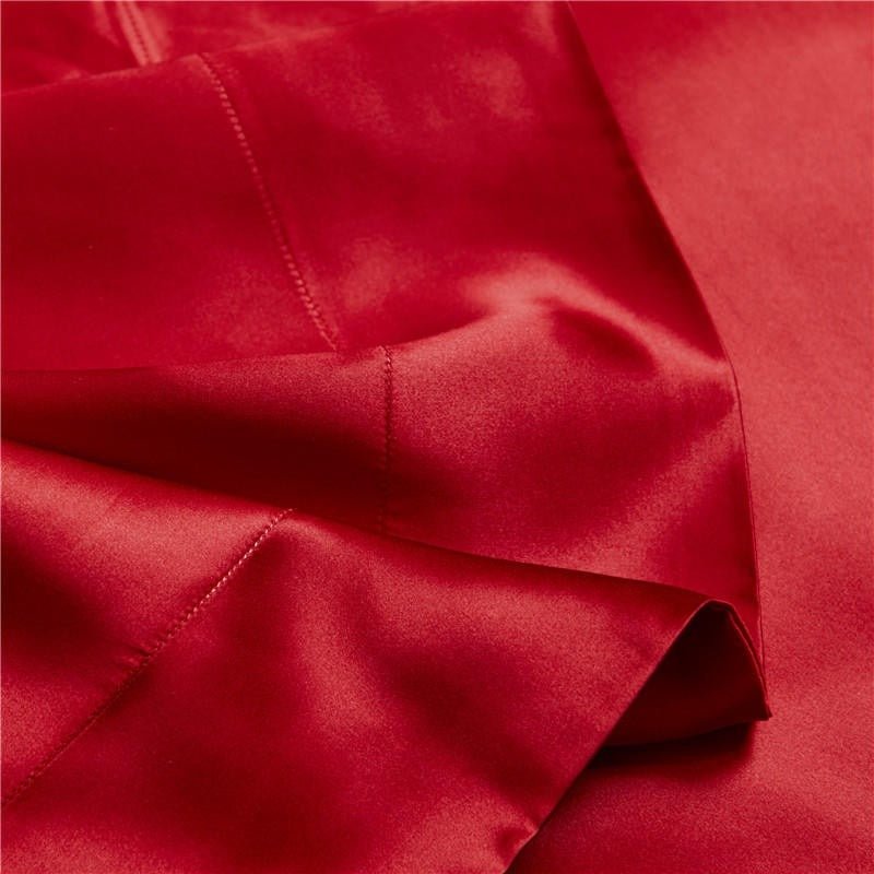 Eloisa Ruby Red Luxury Pure Mulberry Silk Bedding Set - RoseStraya.com