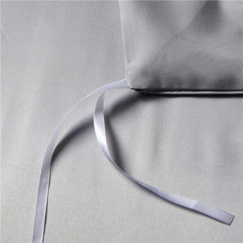 Eloisa Sonic Silver Luxury Pure Mulberry Silk Bedding Set - RoseStraya.com