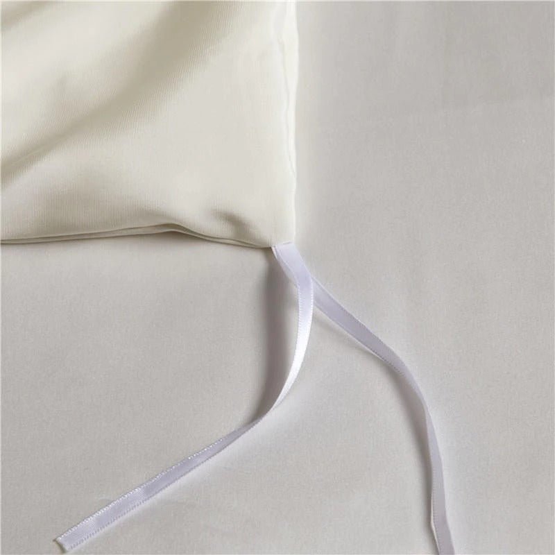 Eloisa White Luxury Pure Mulberry Silk Bedding Set - RoseStraya.com