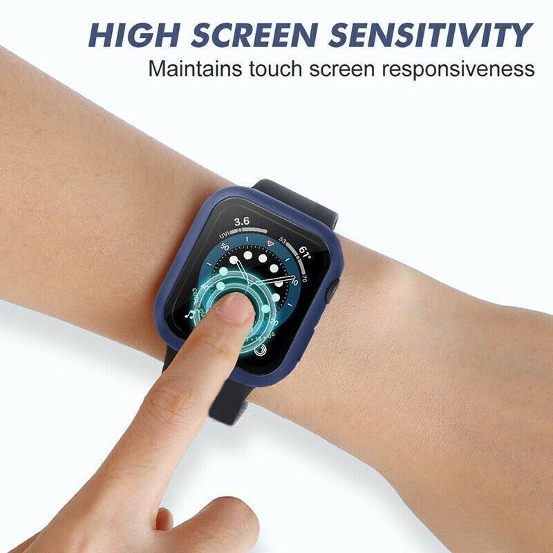 Apple Watch Case iWatch Series SE 8 7 6 5 4 3 Full Glass Cover 38 40 41 42 44 45