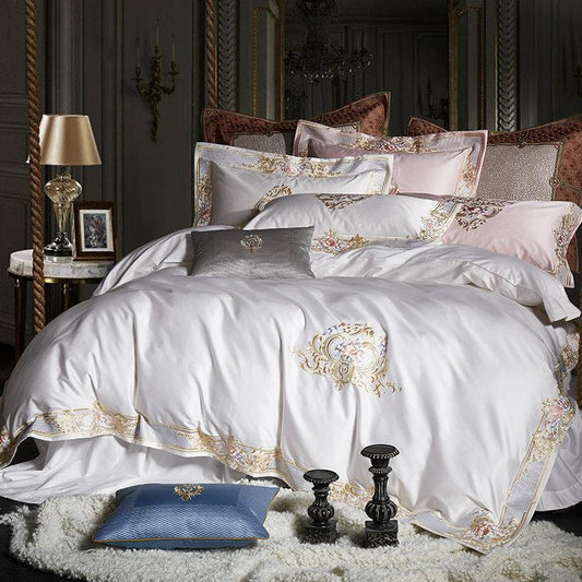 Feliza Egyptian Cotton Embroidery Premium Luxury Duvet Cover Set - RoseStraya.com