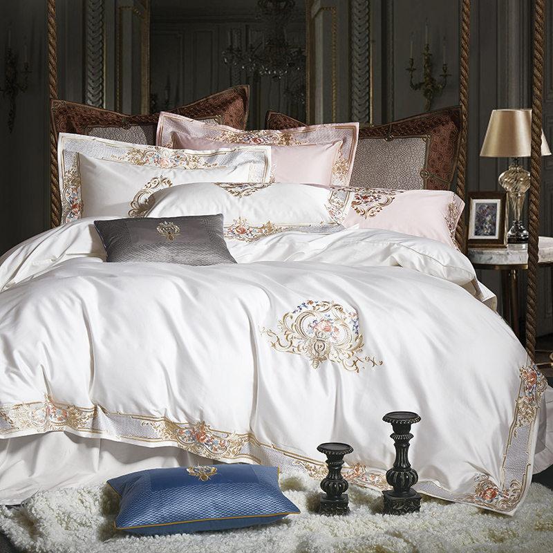 Feliza Egyptian Cotton Embroidery Premium Luxury Duvet Cover Set - RoseStraya.com