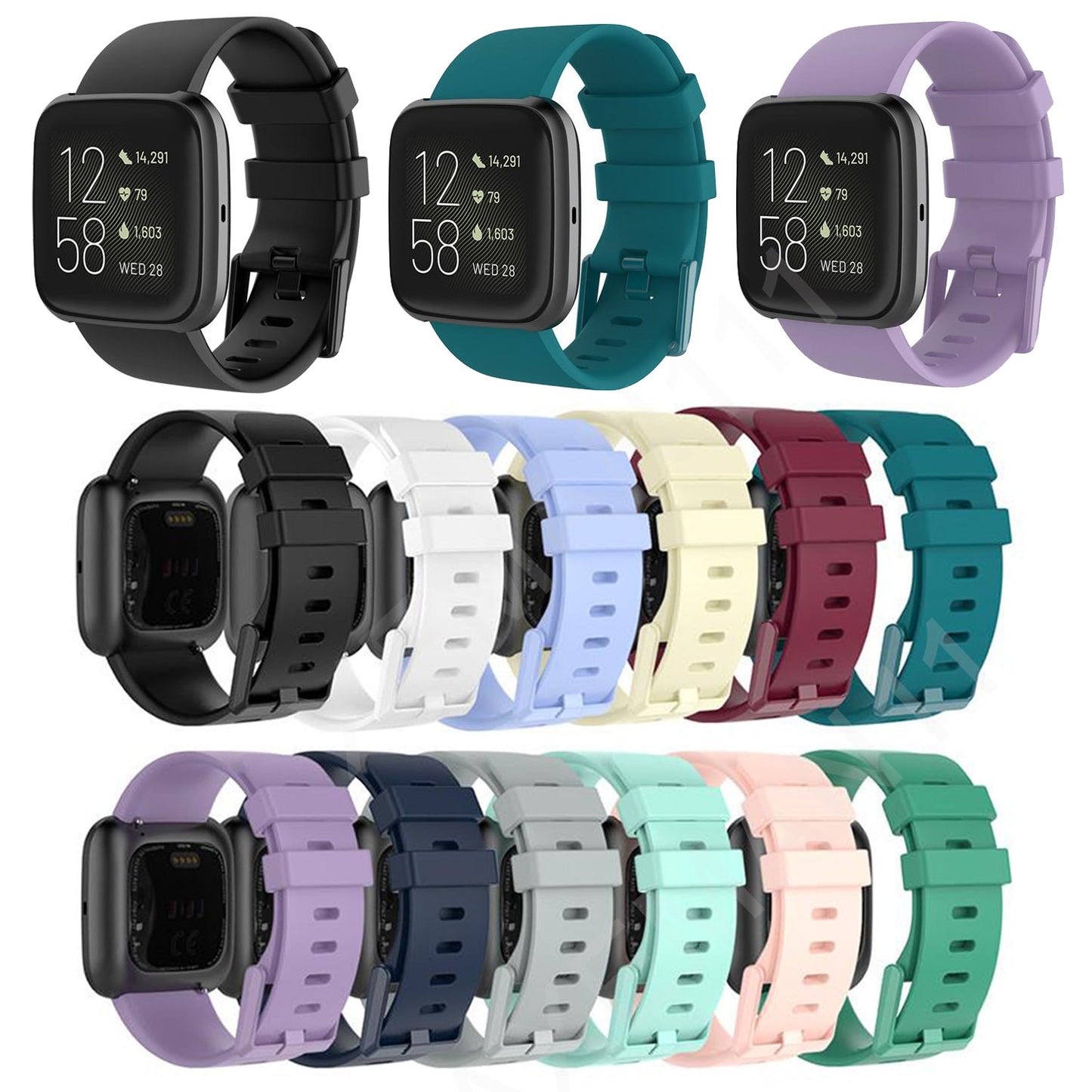 Fitbit Versa Band/2/Versa Lite Silicone Strap Wristband Replacement Sports Bands