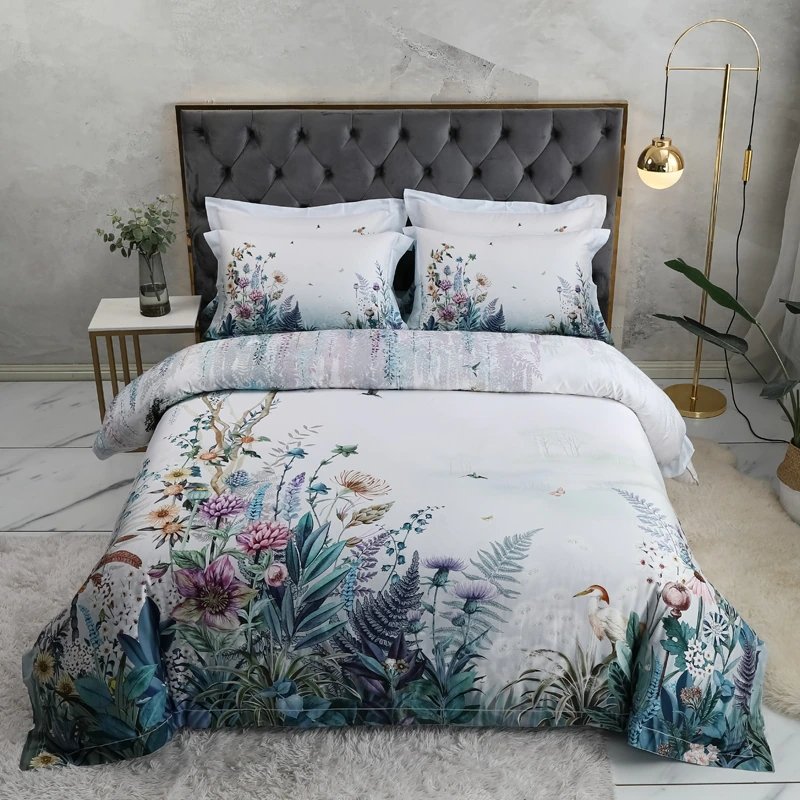 Giovanna Light Gray Egyptian Cotton Duvet Cover Set - RoseStraya.com