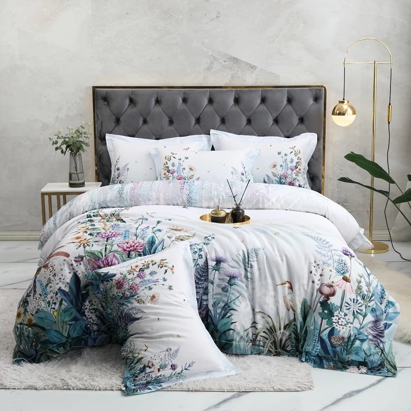 Giovanna Light Gray Egyptian Cotton Duvet Cover Set - RoseStraya.com