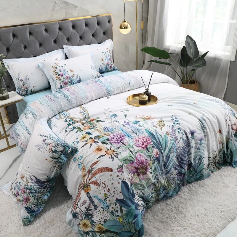Giovanna Light Gray Egyptian Cotton Duvet Cover Set - RoseStraya.com