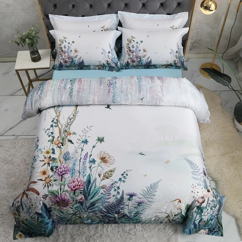 Giovanna Light Gray Egyptian Cotton Duvet Cover Set - RoseStraya.com