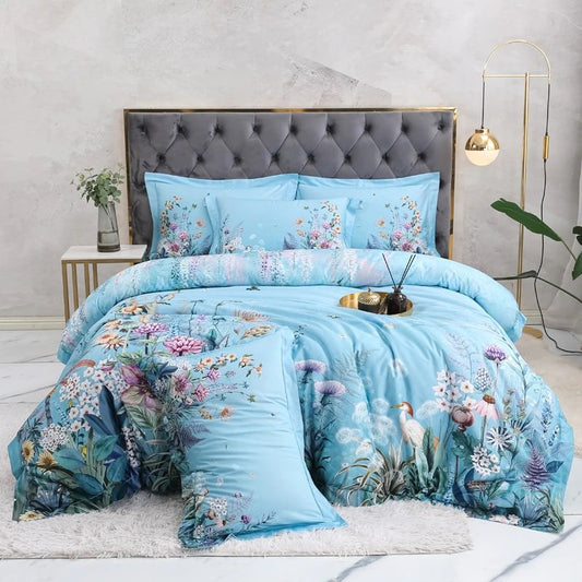 Giovanna Sky Blue Egyptian Cotton Duvet Cover Set - RoseStraya.com