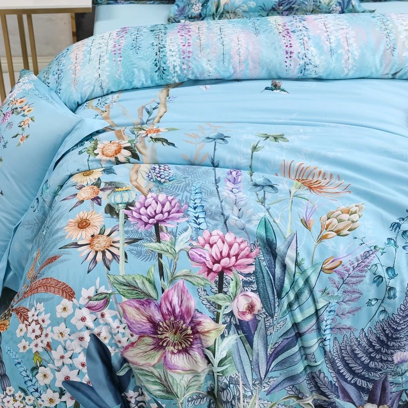 Giovanna Sky Blue Egyptian Cotton Duvet Cover Set - RoseStraya.com