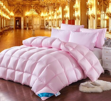 Herlinde Tri-Striped Goose Down Cotton Comforter - RoseStraya.com