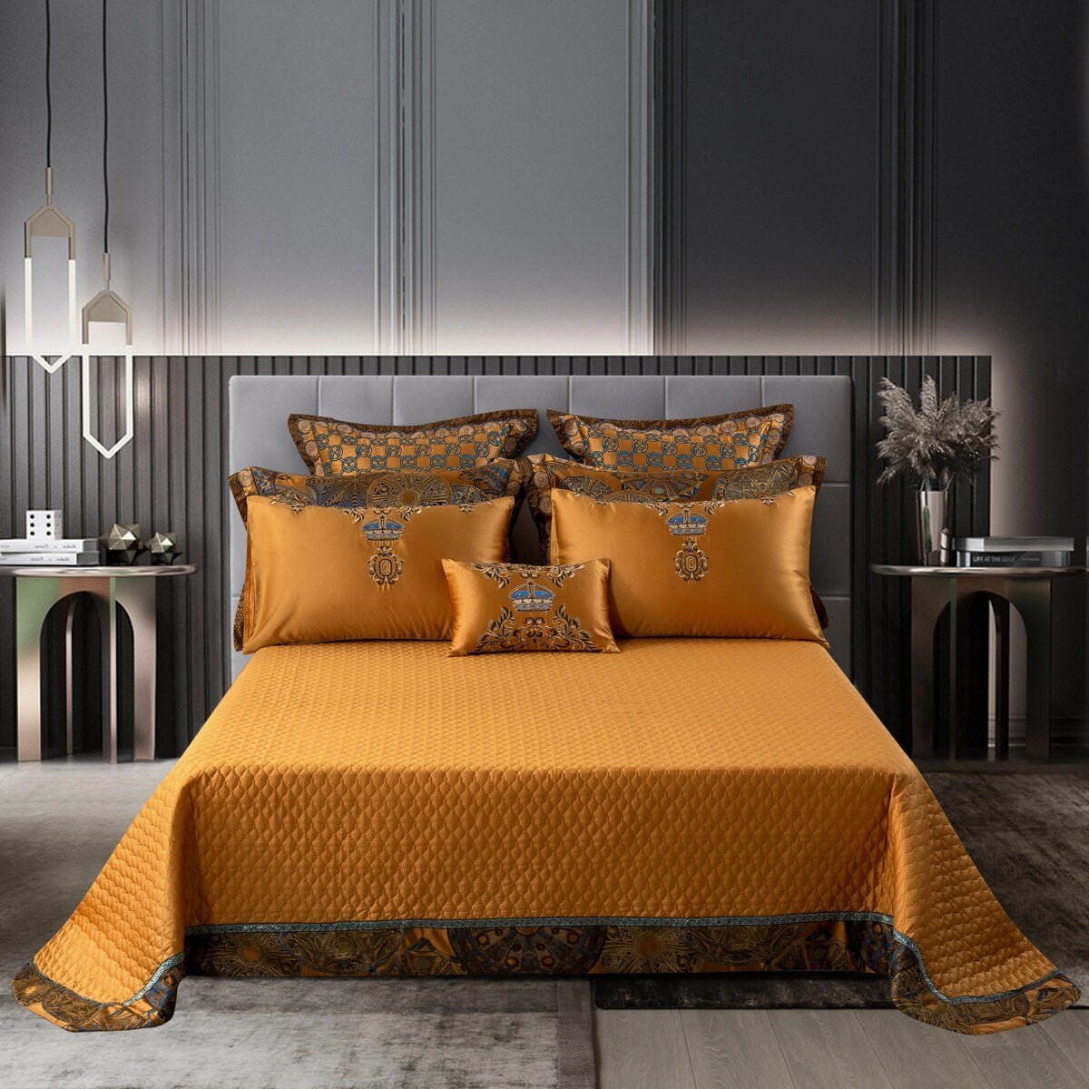 Imperial Luxury Egyptian Cotton Satin Embroidered Duvet Cover Set - RoseStraya.com